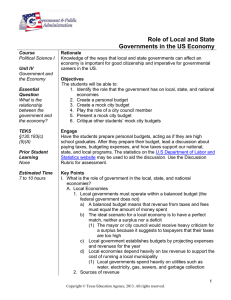 Role of Local and State Governments in the US Economy