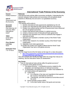 International Trade Policies &amp; the Economy