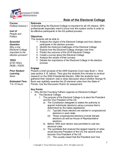 Role of the Electoral College