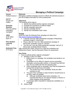 Managing a Political Campaign