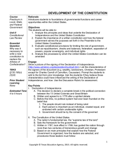 DEVELOPMENT OF THE CONSTITUTION