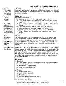 TRAINING STATION ORIENTATION