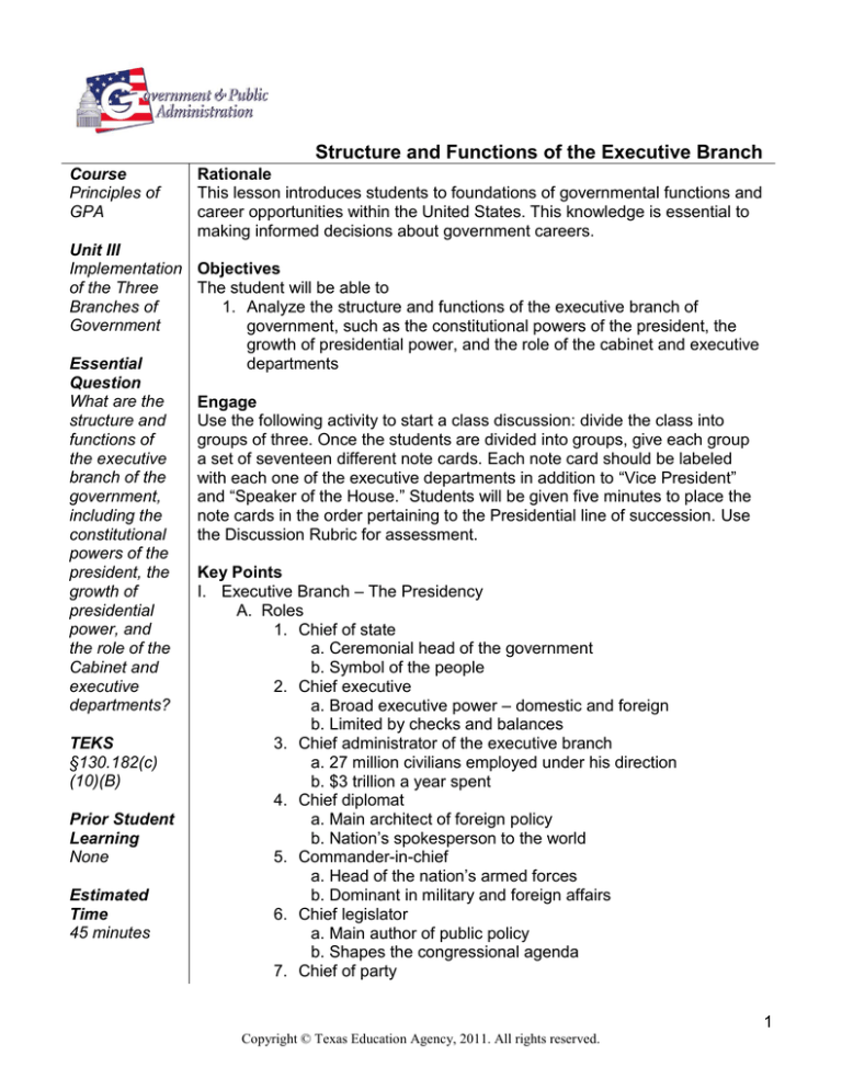 structure-and-functions-of-the-executive-branch