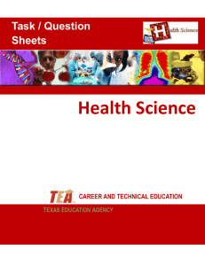 Health Science Task / Question Sheets CAREER AND TECHNICAL EDUCATION