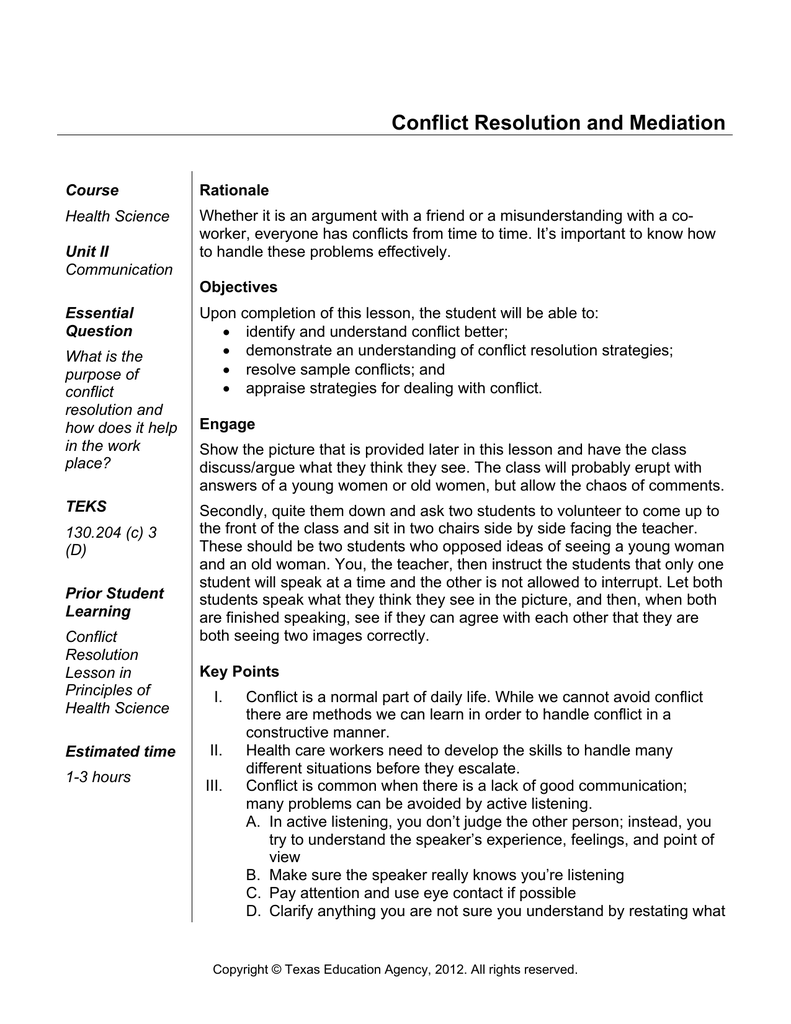 Conflict Resolution and Mediation In conflict resolution agreement template
