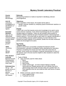 Mystery Growth Laboratory Practical