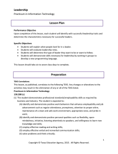 Leadership Lesson Plan Practicum in Information Technology