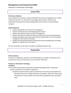 Management and Interpersonal Skills Lesson Plan Practicum in Information Technology