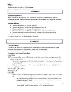 Math Lesson Plan Practicum in Information Technology