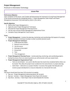 Project Management Practicum in Information Technology  Lesson Plan