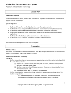 Scholarships for Post-Secondary Options  Practicum in Information Technology