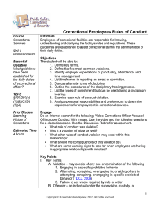 Correctional Employees Rules of Conduct