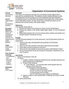 Organization of Correctional Systems