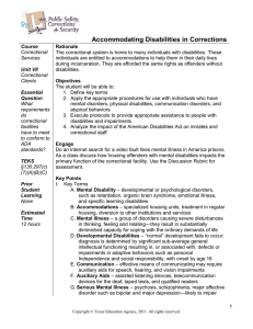 Accommodating Disabilities in Corrections