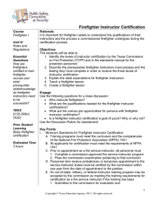 Firefighter Instructor Certification