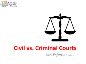 Civil vs. Criminal Courts Law Enforcement I