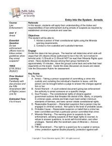 Entry Into the System:  Arrests