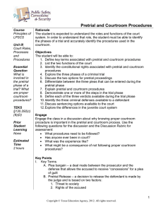 Pretrial and Courtroom Procedures