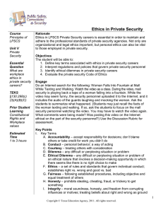 Ethics in Private Security
