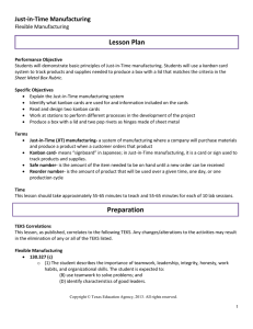 Lesson Plan Just-in-Time Manufacturing Flexible Manufacturing