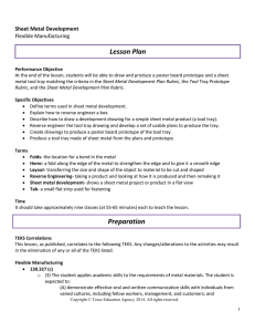 Lesson Plan Sheet Metal Development Flexible Manufacturing