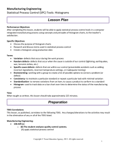 Lesson Plan Manufacturing Engineering Statistical Process Control (SPC) Tools: Histograms