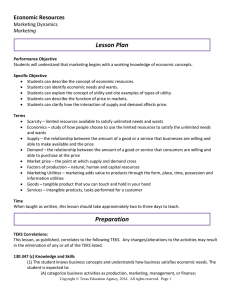 Lesson Plan Economic Resources Marketing Dynamics Marketing