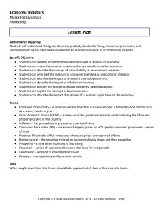 Lesson Plan Economic Indictors Marketing Dynamics Marketing