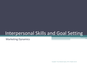 Interpersonal Skills and Goal Setting Marketing Dynamics