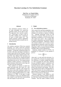 Bayesian Learning of a Tree Substitution Grammar Matt Post Abstract 2