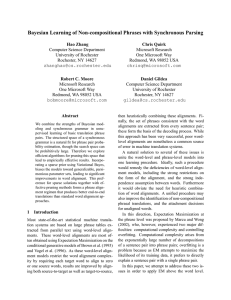 Bayesian Learning of Non-compositional Phrases with Synchronous Parsing