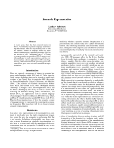 Semantic Representation Lenhart Schubert