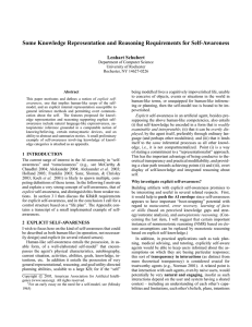 Some Knowledge Representation and Reasoning Requirements for Self-Awareness Lenhart Schubert