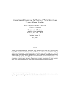 Measuring and Improving the Quality of World Knowledge Extracted From WordNet