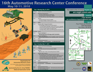 16th Automotive Research Center Conference May 10-11, 2010 arc.engin.umich.edu Register at
