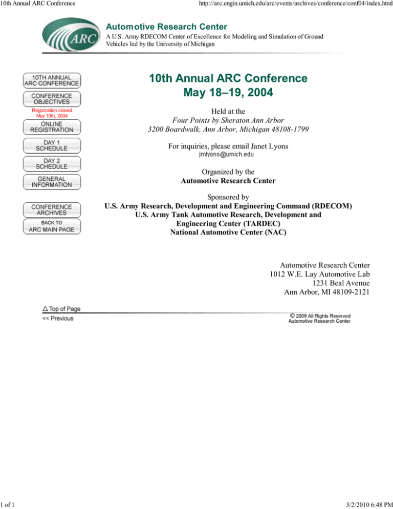 10th Annual ARC Conference