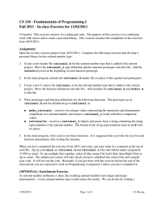 CS 210 ­ Fundamentals of Programming I  Fall 2011 ­ In­class Exercise for 11/02/2011