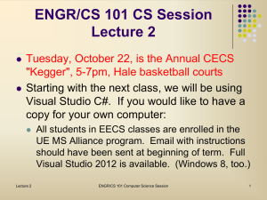 ENGR/CS 101 CS Session Lecture 2