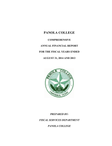 PANOLA COLLEGE  COMPREHENSIVE ANNUAL FINANCIAL REPORT