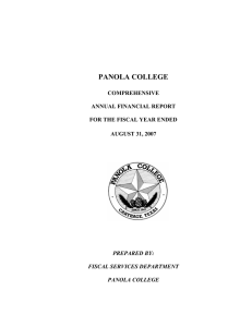 PANOLA COLLEGE  COMPREHENSIVE ANNUAL FINANCIAL REPORT