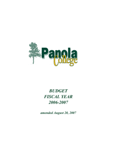 BUDGET FISCAL YEAR 2006-2007 amended August 20, 2007