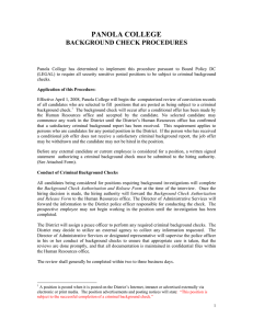 PANOLA COLLEGE BACKGROUND CHECK PROCEDURES