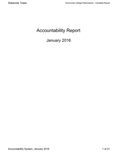 Accountability Report January 2016 Statewide Totals Accountability System, January 2016