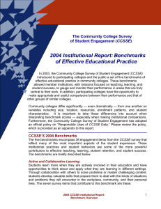2004 Institutional Report: Benchmarks of Effective Educational Practice