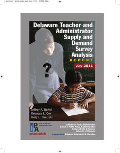 Delaware Teacher and Administrator Supply and Demand