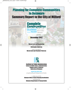 Planning for Complete Communities in Delaware December 2012