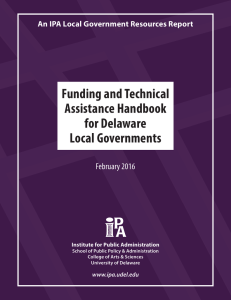 Funding and Technical Assistance Handbook for Delaware Local Governments
