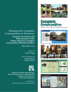 Planning for Complete Communities in Delaware December 2015 Strategic Promotion and