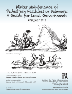 Winter Maintenance of Pedestrian Facilities in Delaware: A Guide for Local Governments 2012