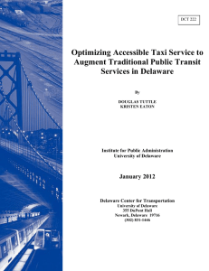 Optimizing Accessible Taxi Service to Augment Traditional Public Transit Services in Delaware